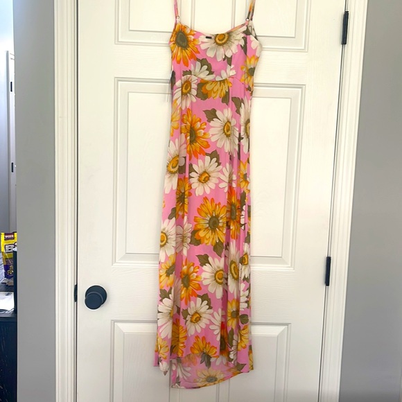 O'NEILL PINK FLORAL MIDI DRESS-XS - Picture 2 of 16